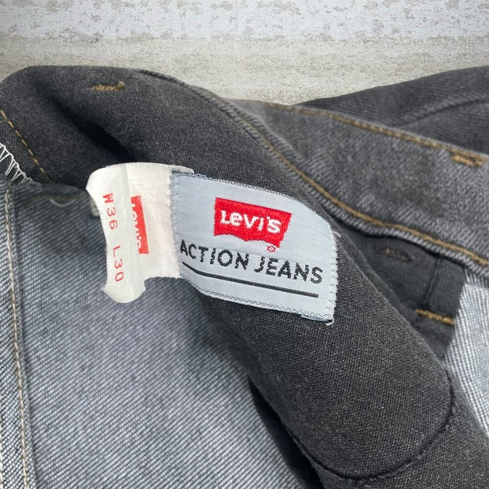 Vintage 90s Levis Action Jeans 36x30 Relaxed Fit Smoke Black Wash - Picture 5 of 5